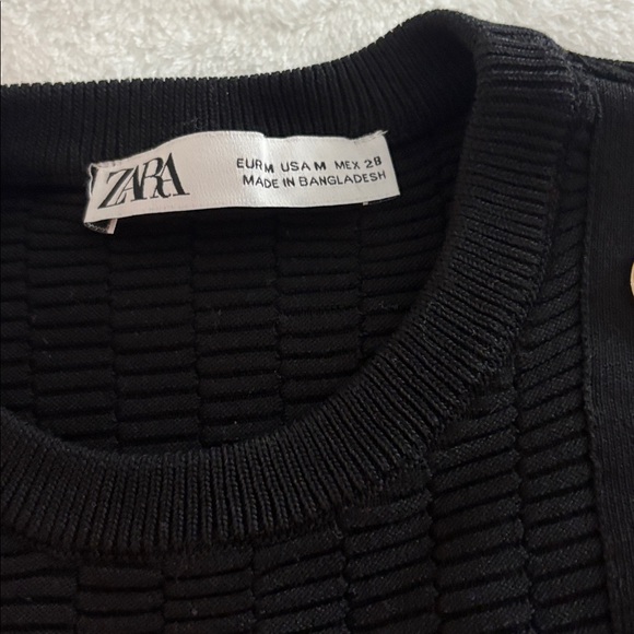 Zara Black Ribbed Knit Sweater - Picture 2 of 3